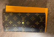Authentic Louis Vuitton LV Monogram Brown Coated Canvas Sarah Long Wallet – Luxury Designer Women’s Organizer | Free 3–5 Day USA Shipping