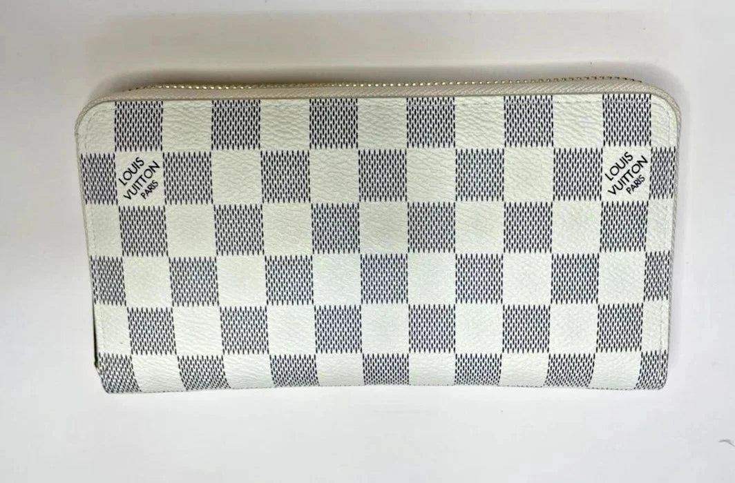 Louis Vuitton Damier Azur Zippy Zip Around Long Wallet – Authentic White Designer Luxury Purse | Free 3–5 Day USA Shipping