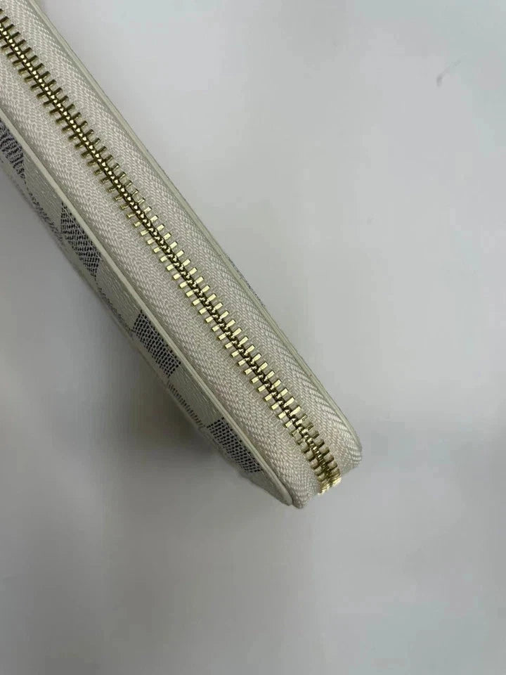 Louis Vuitton Damier Azur Zippy Zip Around Long Wallet – Authentic White Designer Luxury Purse | Free 3–5 Day USA Shipping
