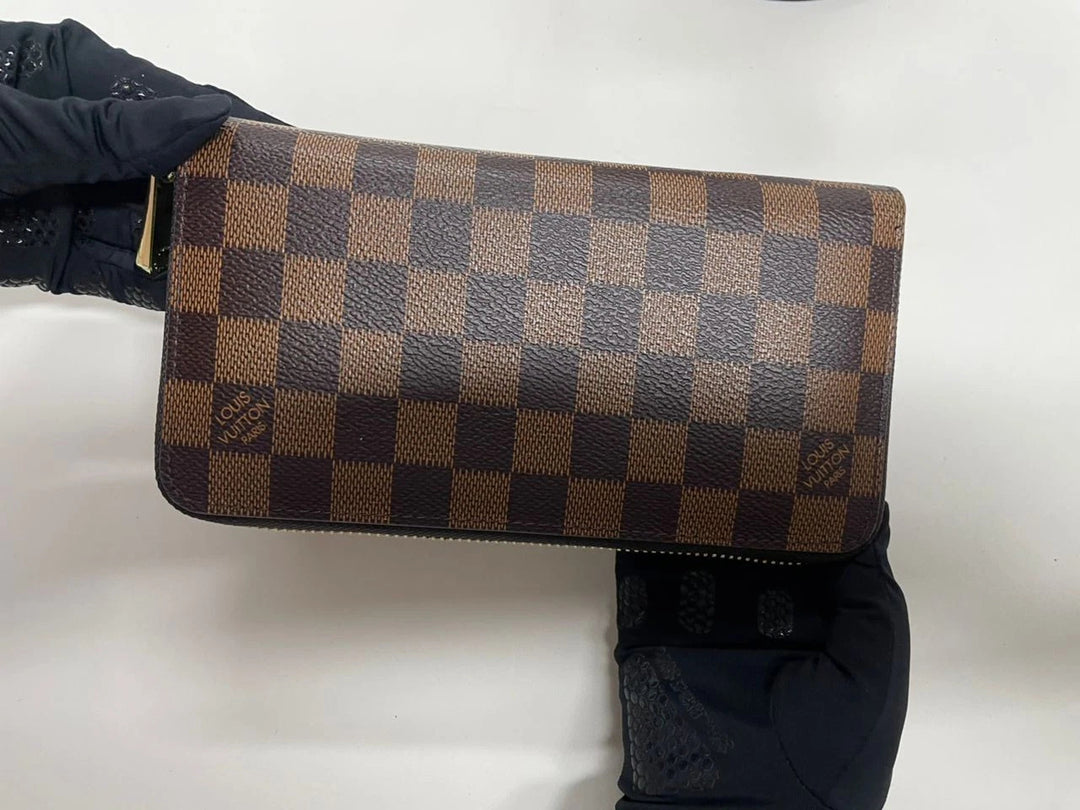 Louis Vuitton Damier Ebene Zippy Zip Around Long Wallet – Authentic Brown Designer Luxury Purse | Free 3–5 Day USA Shipping