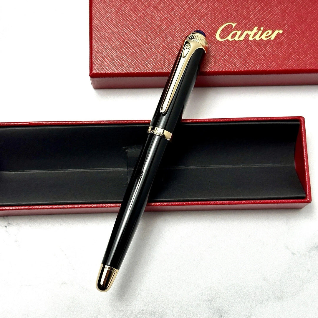 Cartier Black & Gold Composite Executive Rollerball Pen – Rare AD VIP Gift Luxury Writing Instrument | Free 3–5 Day USA Shipping