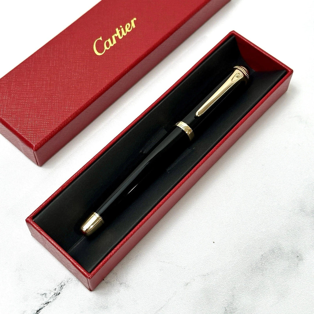 Cartier Black & Gold Composite Executive Rollerball Pen – Rare AD VIP Gift Luxury Writing Instrument | Free 3–5 Day USA Shipping