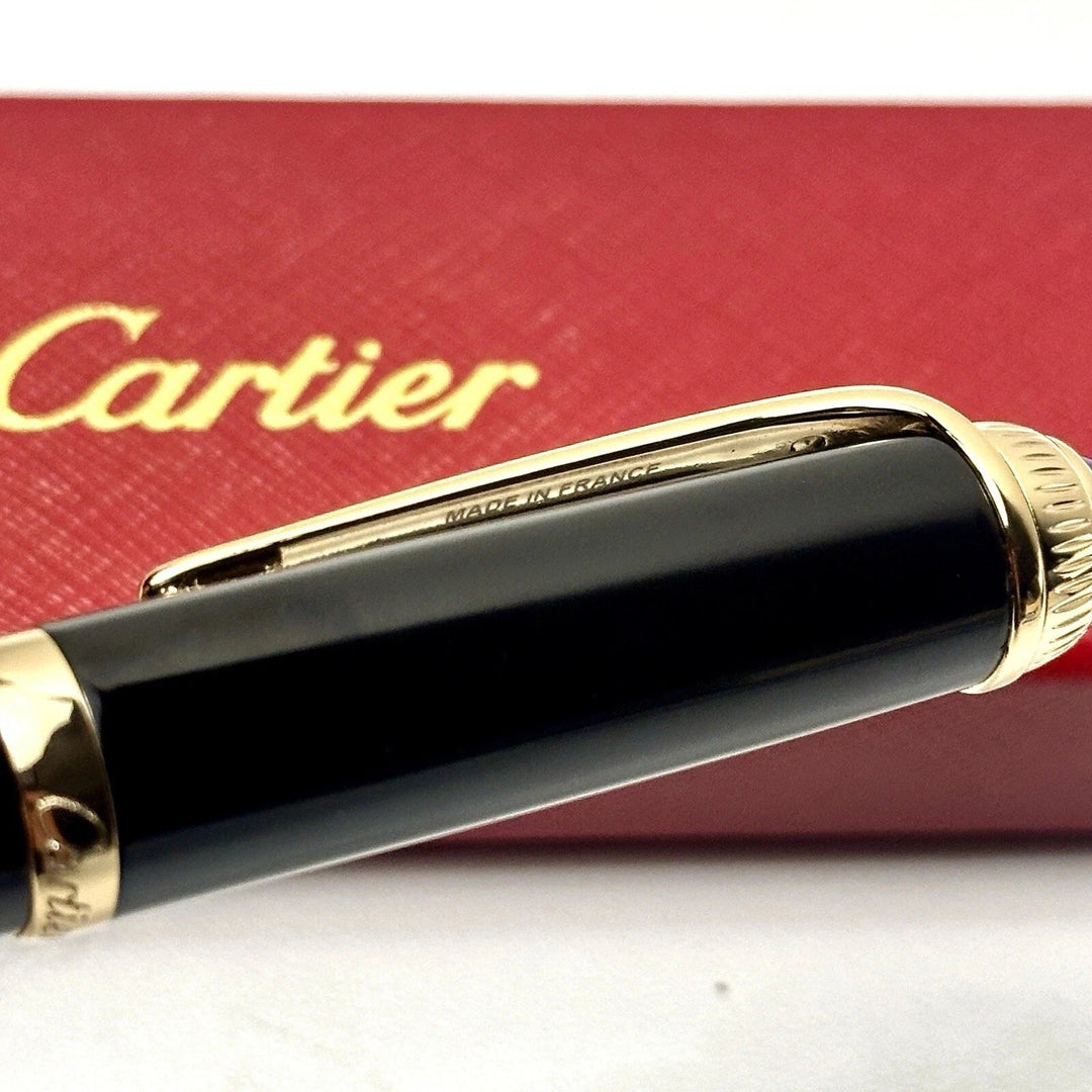 Cartier Black & Gold Composite Executive Rollerball Pen – Rare AD VIP Gift Luxury Writing Instrument | Free 3–5 Day USA Shipping