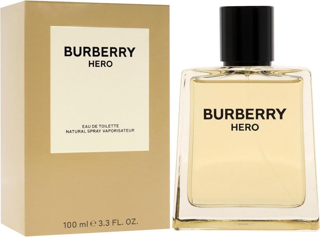 Burberry Hero Eau de Toilette Spray 100ml for Men | Fresh Woody Masculine Fragrance | Free 3-days Fast USA Delivery